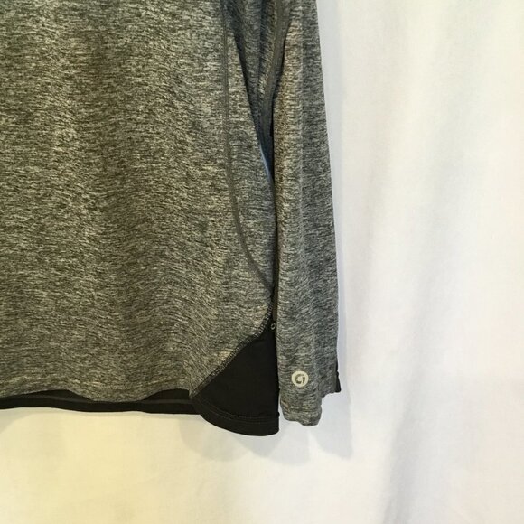 Green Layer "Giant Race" Quarter Zip Pullover Running Sweatshirt Sz Small Gray - Picture 5 of 9